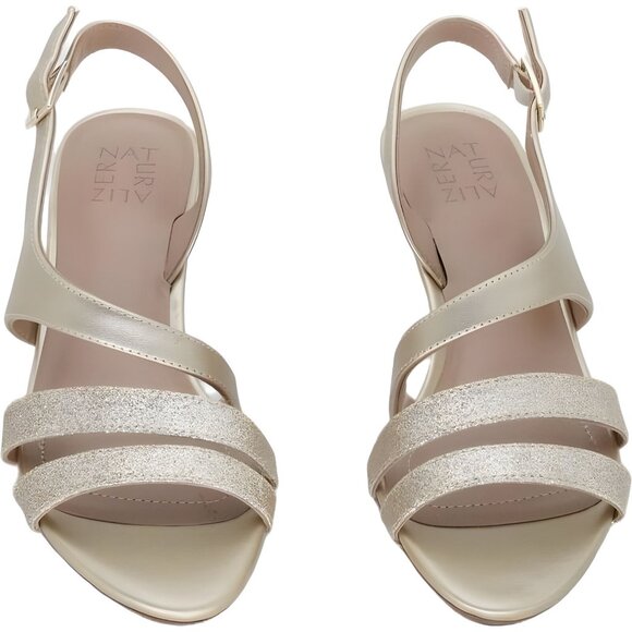 Naturalizer Womens Taimi Mid Heel Slingback Dress Sandals, Gold Glitter, 7M US - Picture 5 of 6